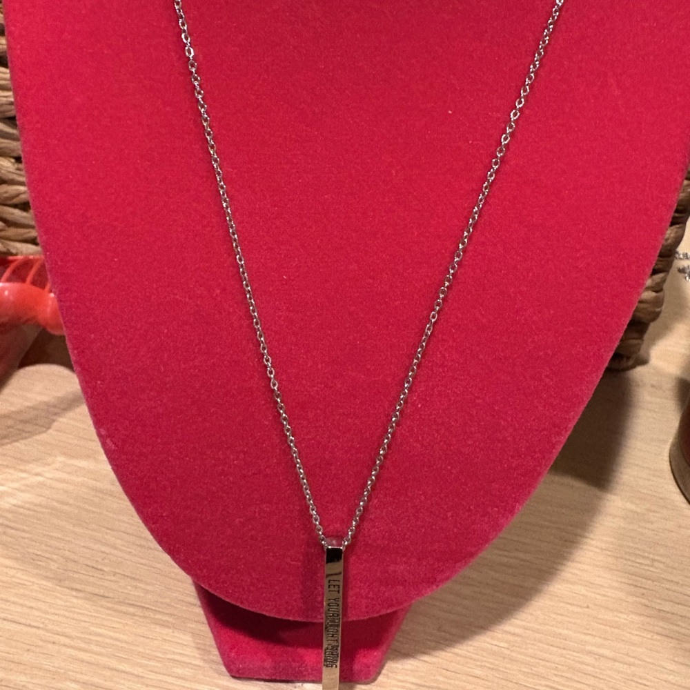 Elegant Silver Necklace with message